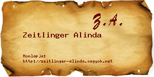 Zeitlinger Alinda névjegykártya